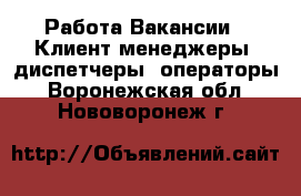 Работа Вакансии - Клиент-менеджеры, диспетчеры, операторы. Воронежская обл.,Нововоронеж г.